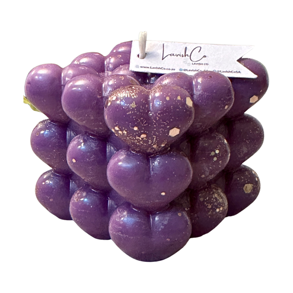Candle - Heart Bubble Cube - Fruity Floral Scented