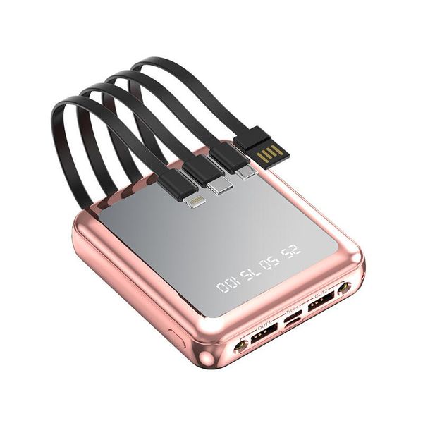 Mini Portable Power Bank With Detachable Cable 10000mAh