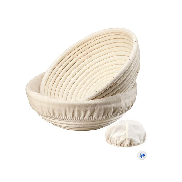 ALANES Bread Proofing Basket Round Sourdough Proofing Bowls Set of 2-23cm