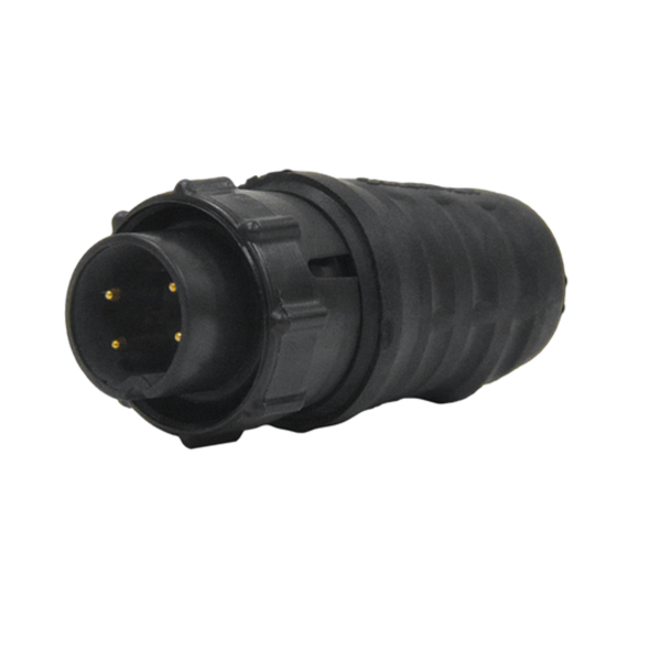 EN3C4MX EN3 4-Pin Male Cord Connector, Gold, IP68, Solder Cup Locking