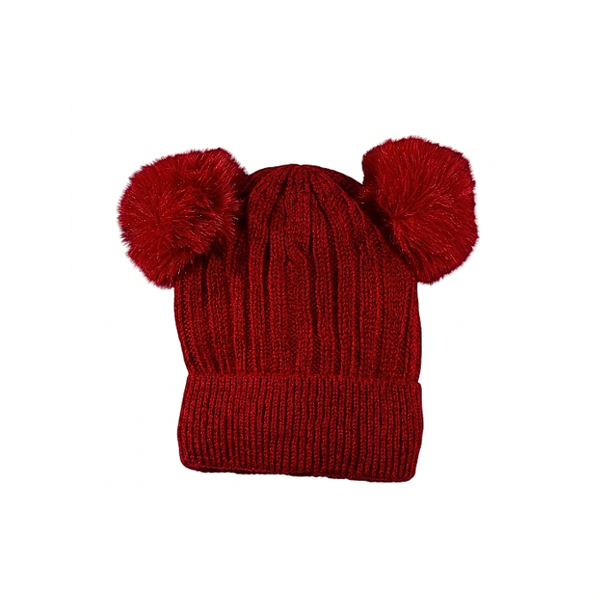 Cozy Double-Tassel Kids Beanie - Fleece-Lined Warmth &amp; Playful Style