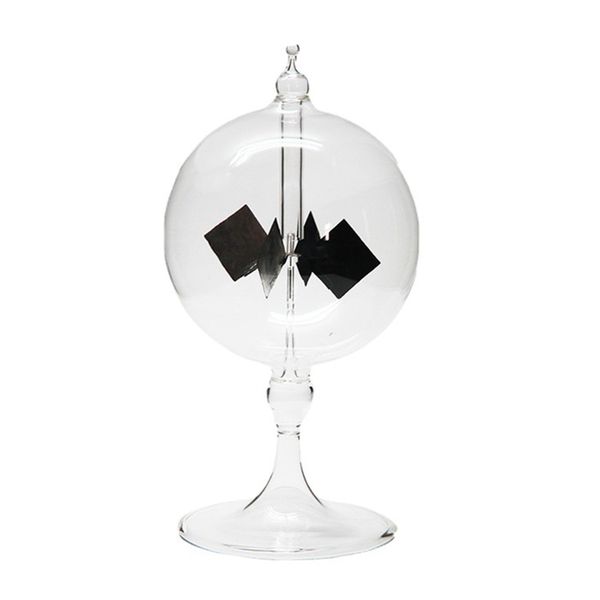 4 Blades Rotating Glass Windmill Solar Powered B