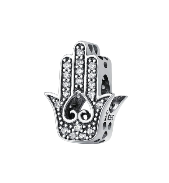 925 Sterling Silver Hand of Hamsa Charm by J Factor