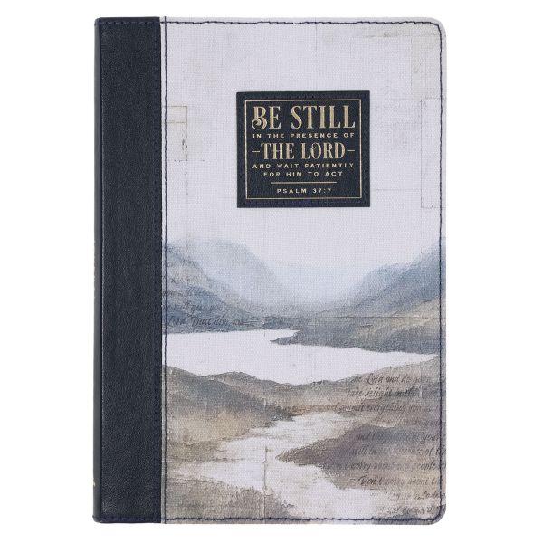Faux Leather Journal - Be Still in the Presence of the Lord, Blue