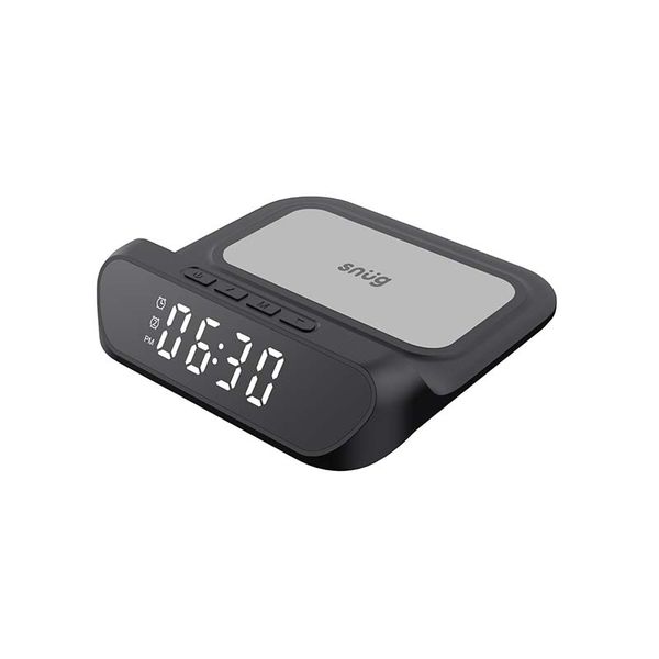Snug Wireless Pad Charger With Clock 15W - Black