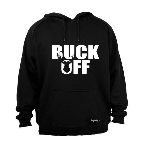 Buck Off Mens Hoodie - Grey