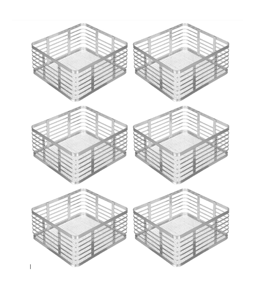 Chrome Wire Baskets - 6 Piece