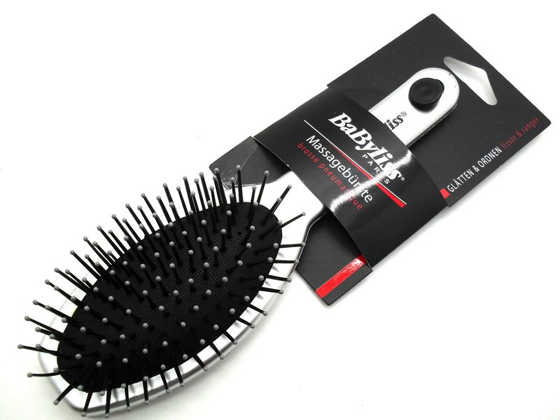 BaByliss Bristle Massage Hairbrush For Women and Girls and Ladies Silver
