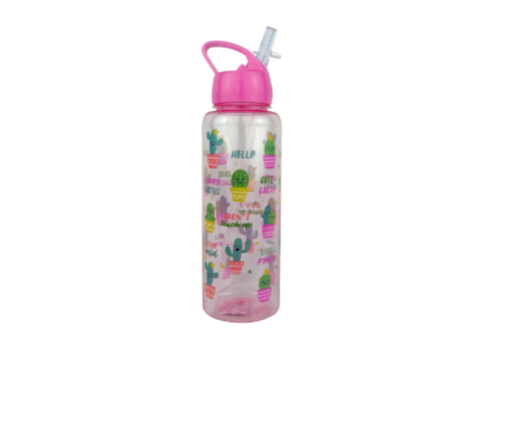 Pink Flip Top Water Bottle - 1L