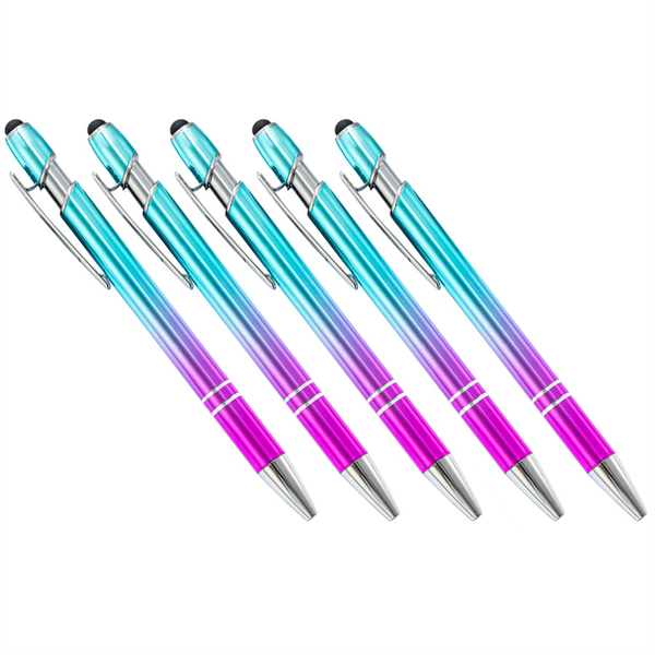 50Pcs Gradient Metal Ballpoint Pens Touchscreen Ball Pen