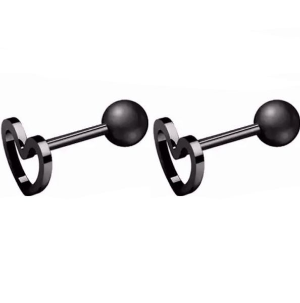 S &amp; C Screw On Back Stainless Hollow Heart Stud Earrings