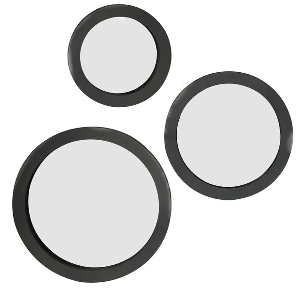 Home Quip Black Bubble Mirror 3pce Set 20x20/25x25/30x30cm