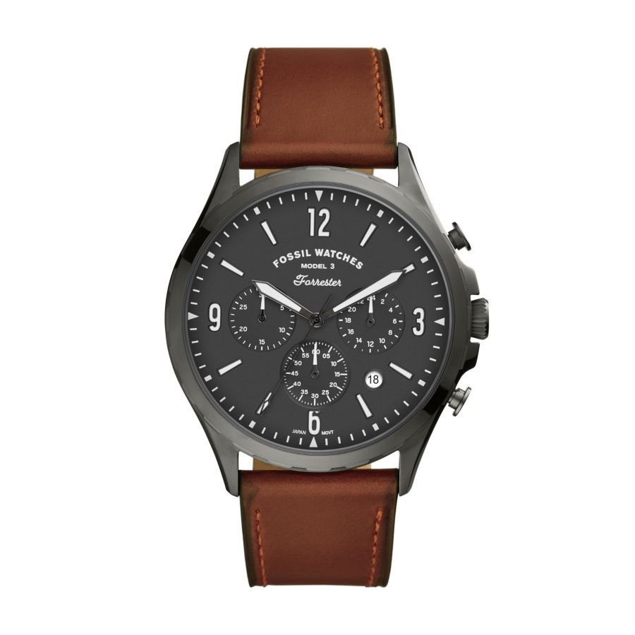Fossil Men Forrester Gunmetal Leather WatchFS5815 Buy Online in South Africa