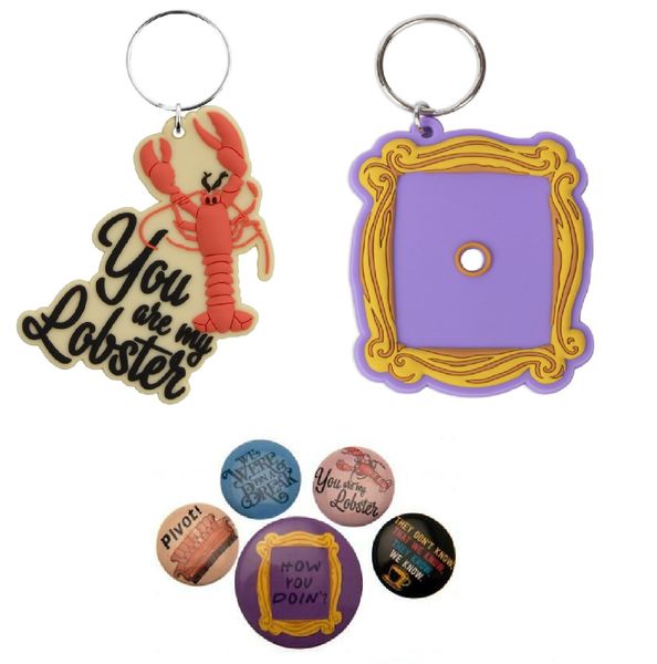 Friends - Badge Pack and 2 Rubber Keychains