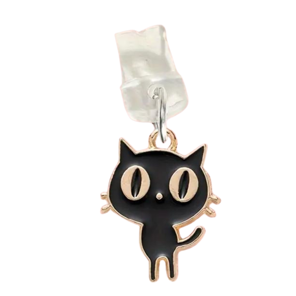 Black Cat Charging Port Anti-Dust Plug (for iPhone)