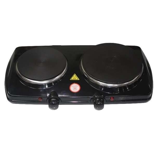 2500W Double Solid Hotplate - Black