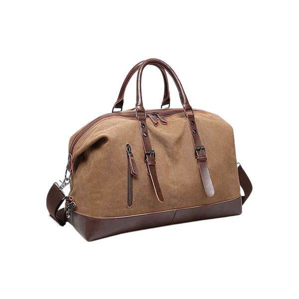 Canvas Leather Luggage Travel Bag 8655