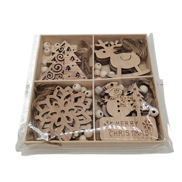 Christmas Wooden Box Set Creative Home Decoration Crafts Diy Handmade Wood