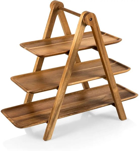 Wooden Serving Tray/Platter-Three Level Ladder Design