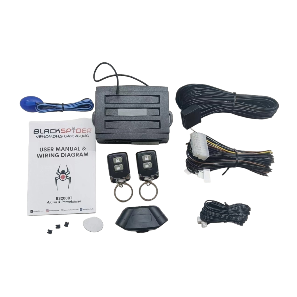 Blackspider BS200BT Remote Alarm & Immobilizer with Bluetooth & Anti Hijack
