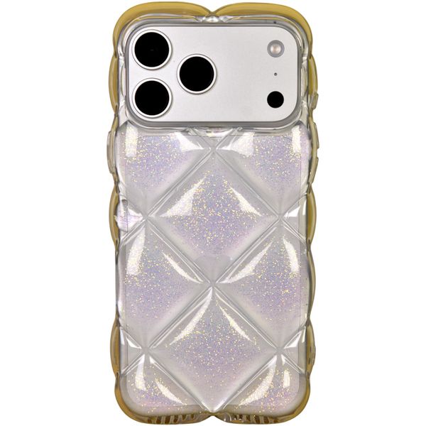 Luxury Diamond-Quilted Glitter Phone Case - Compatible with 17 Pro - Clear
