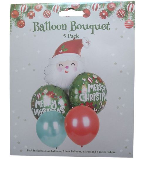 Christmas decoration - party balloons (pack of 5)