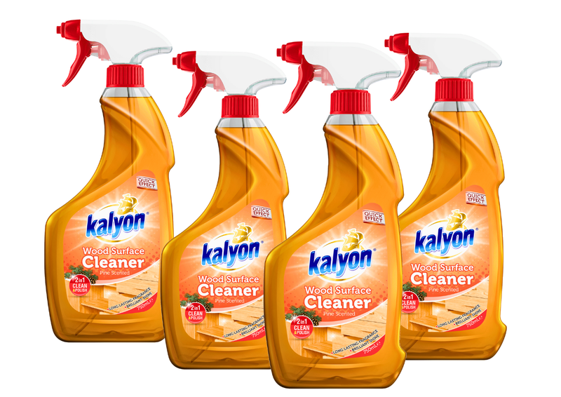Kalyon 750ml Wood Polish Spray Cleaner, Pack of 4