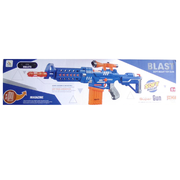 Blast AR Elite Soft Bullet Toy Machine Gun - Blue