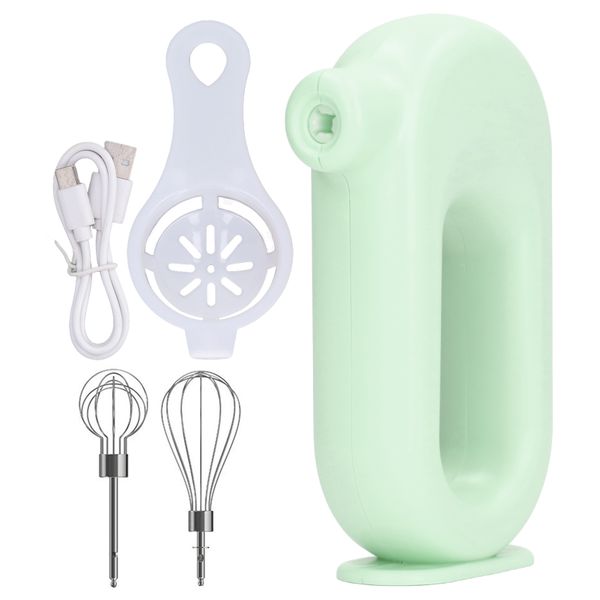 Electric Hand Mixer Charging 4 Level Adjustment Electric Eggbeater Green