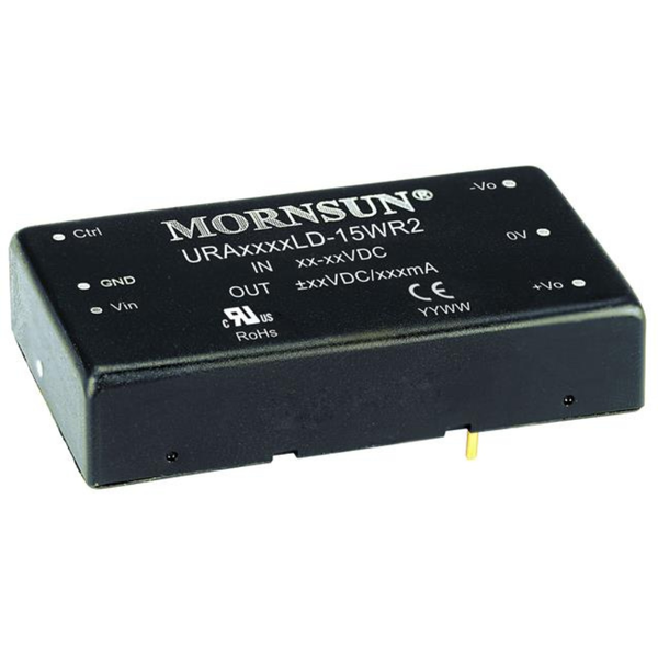 URB4812LD-15WR2: 15W DC/DC Converter, 4:1 Input, 12V Out, Metal Shielded