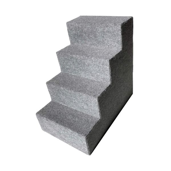 Scratzme - Premium Doggy Aid 4 Steps Stairs - Light Grey &amp; Black