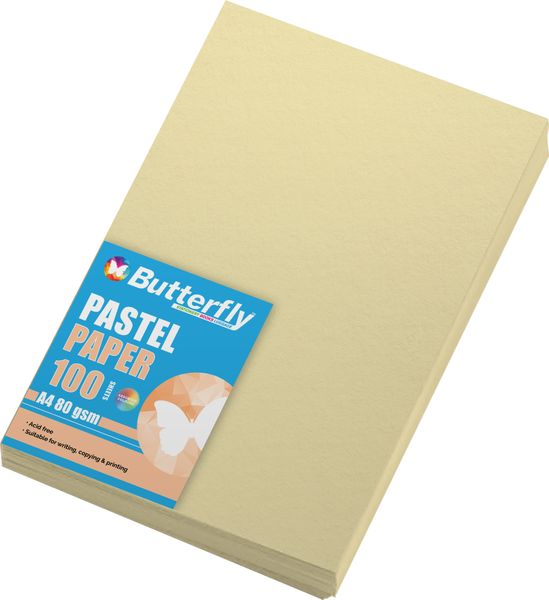 Butterfly A4 Pastel Paper - Buff/Ivory