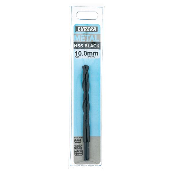 EUREKA DRILL BITS HSS Black 10mm Q:1 for Metal 4AR50U