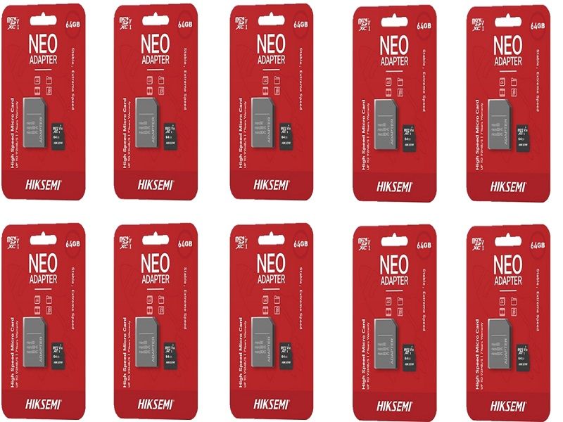 Hiksemi Neo Adapter 64GB Micro SD Card (Pack of 10)