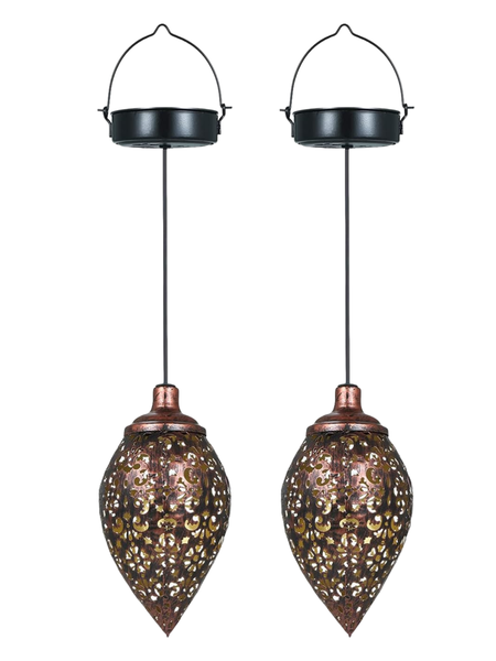 2PCS Hanging Solar Lantern Lights,Waterproof Garden Light for Outdoor Decor