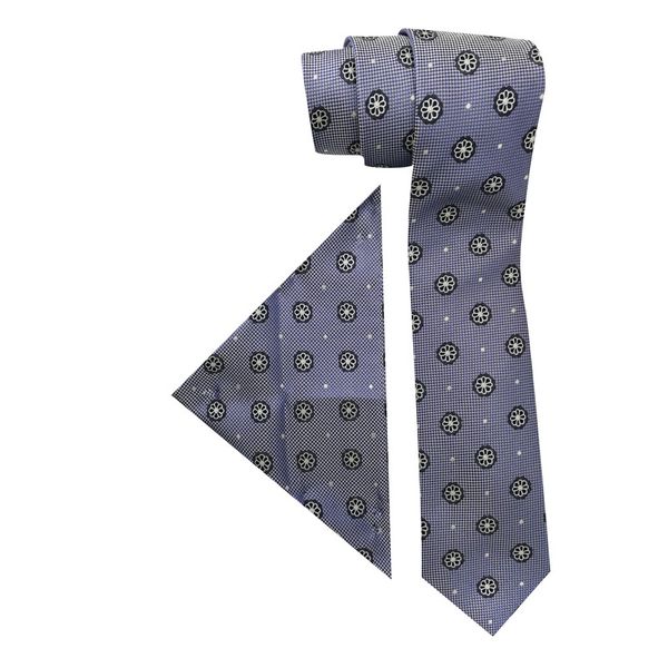 Costa 1498 Tie &amp; Pocket Square - Marco Benetti - Silver