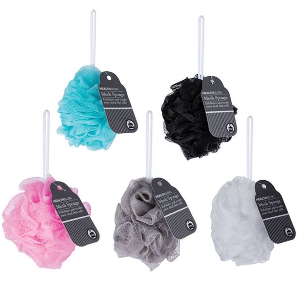 Bulk Pack x 5 Health Glow Mesh Sponge with Rope