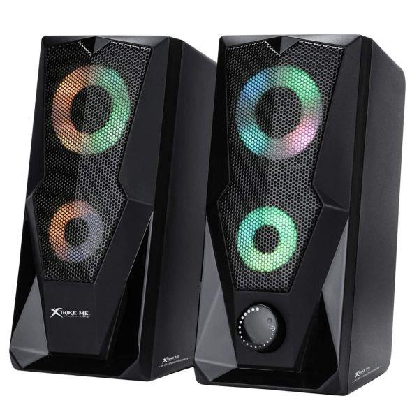 Xtrike Me Speakers for PC Gaming 2.0 Stereo Channel Speakers RGB Light