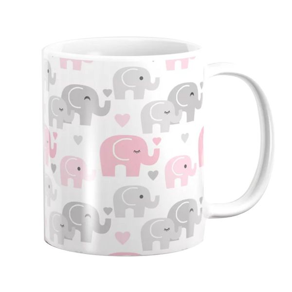 Pappa Joe Mug - Pink &amp; Grey Elephants