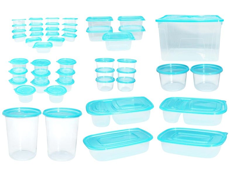 Storage Plastic Containers - 100 Piece Set