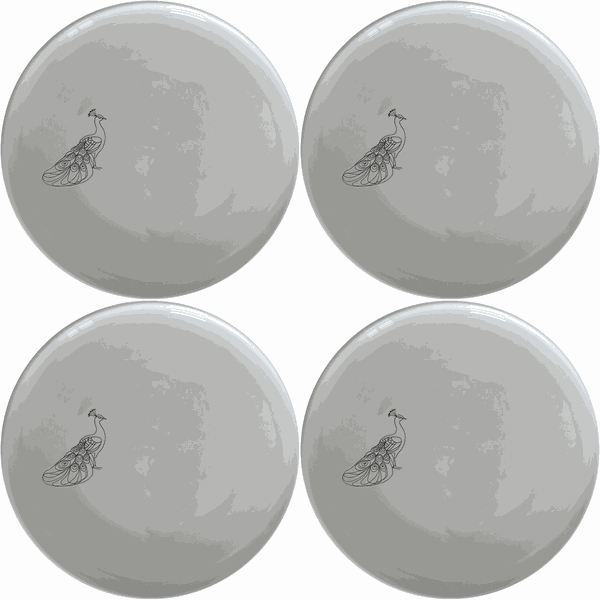 Male Peacock Dinner Plate Set of 4 - Range 2