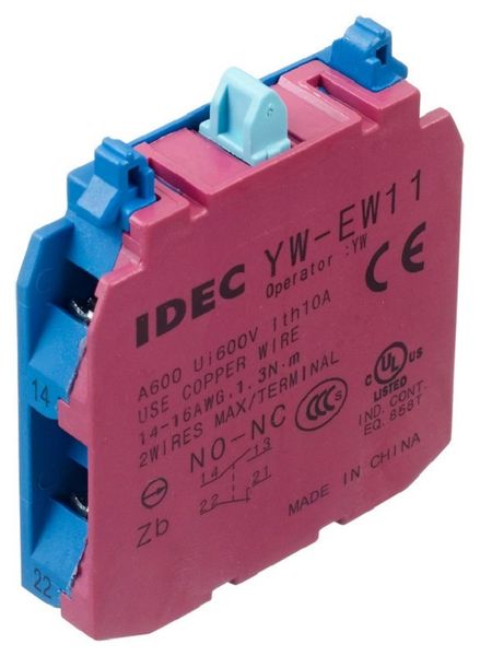 IDEC YW-EW11 Contact Block, YW and CW Series