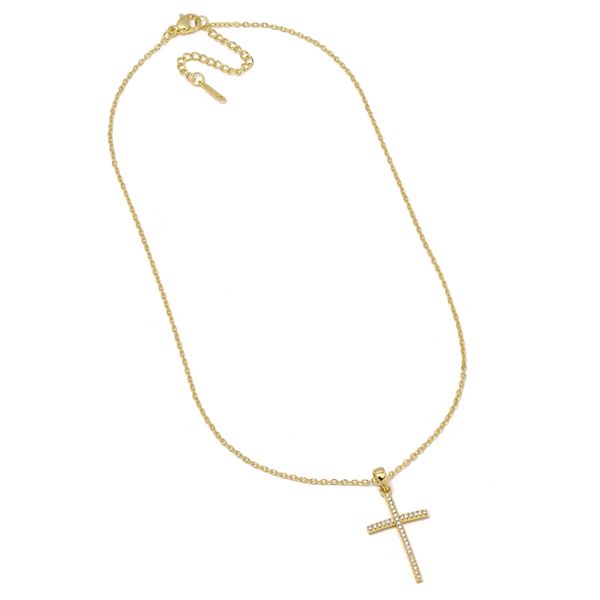 iDesire Cubic Zirconia Classic Cross Necklace