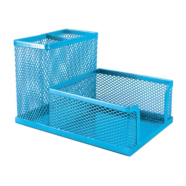 SDS: M415 Wire Mesh Metal Cube &amp; Pen Holder Sky Blue