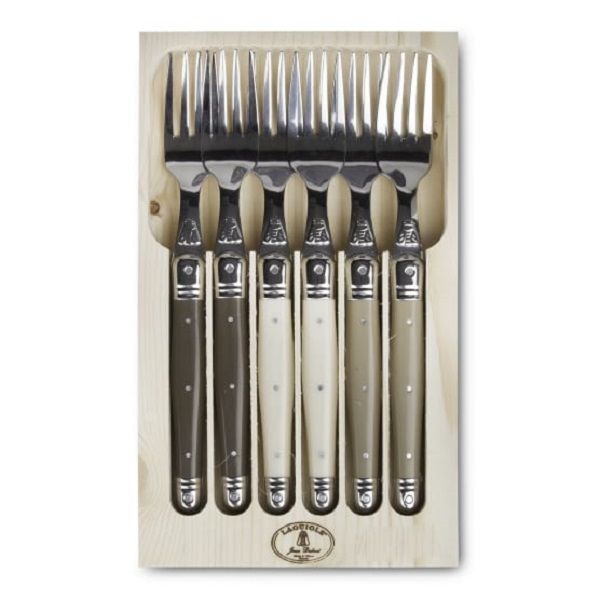 Laguiole by Jean Dubost - France 6 Piece Table Forks - Linen Mix