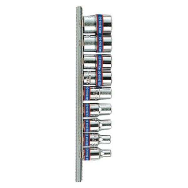 King Tony - Socket Set 1/4" Metric Rail 4-13Mm 6P - 2 Pack