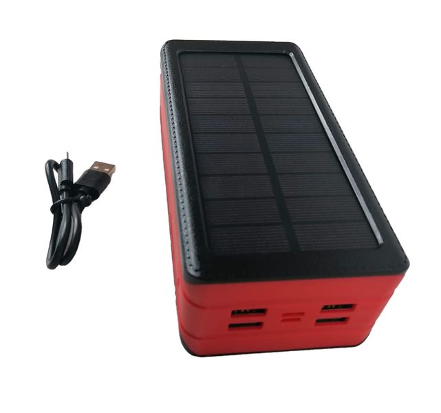 50000mAh Solar Power Bank, 4 USB Ports, LED Flashlight Compatible with iPhone &amp; Android