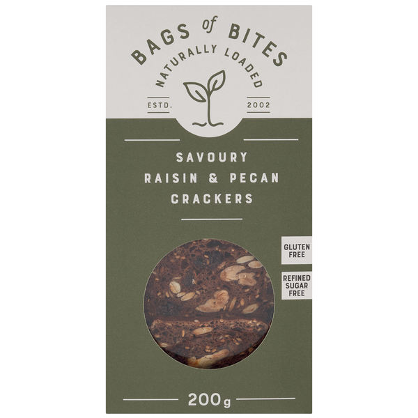 BOB Naturally Loaded Raisin &amp; Pecan Crackers 200g