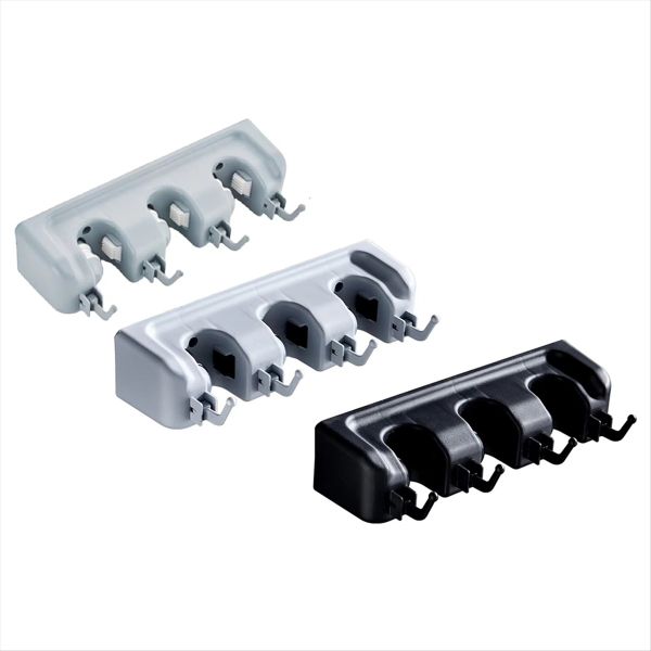 Mop and Broom Holder Wall Mount with Slots &amp; Hooks Broom Hanger Storage Uti