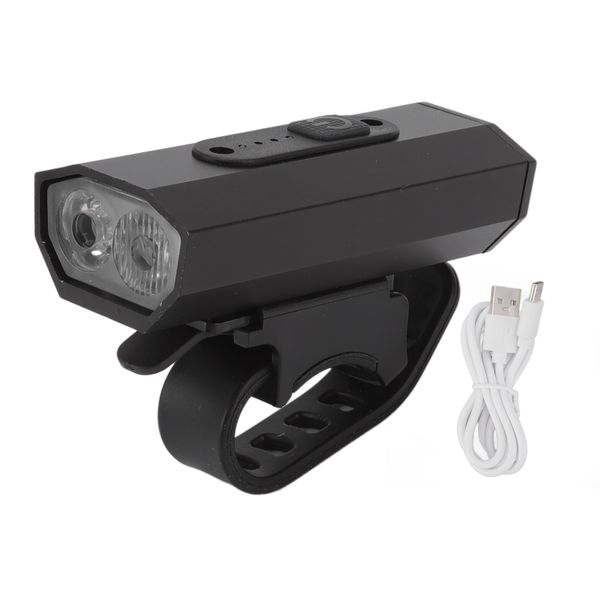 Bike Light Double Head 6 Light Levels Usb Rechargeable Aluminium Alloy